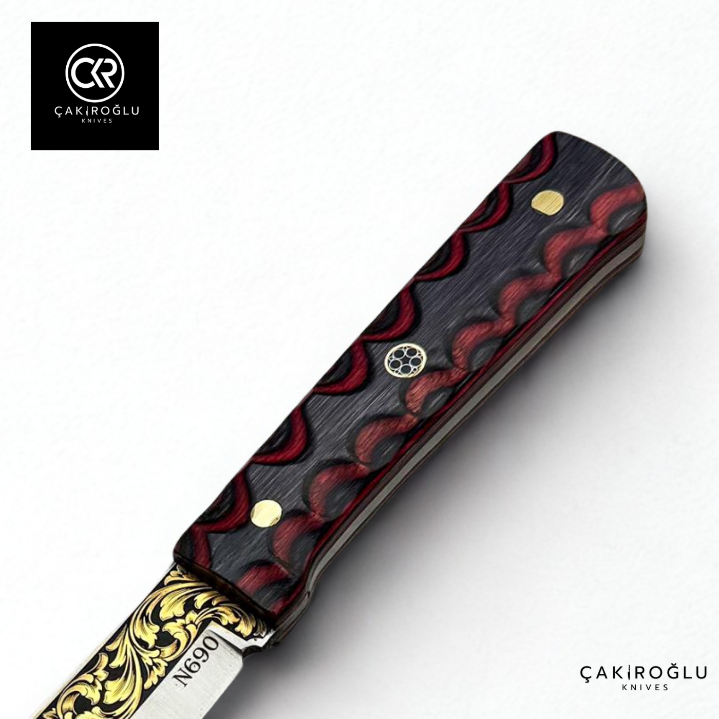 Kaen Tanto - Limited Collector’s Edition N690 Knife with Gold Engraving & Lamine Handle