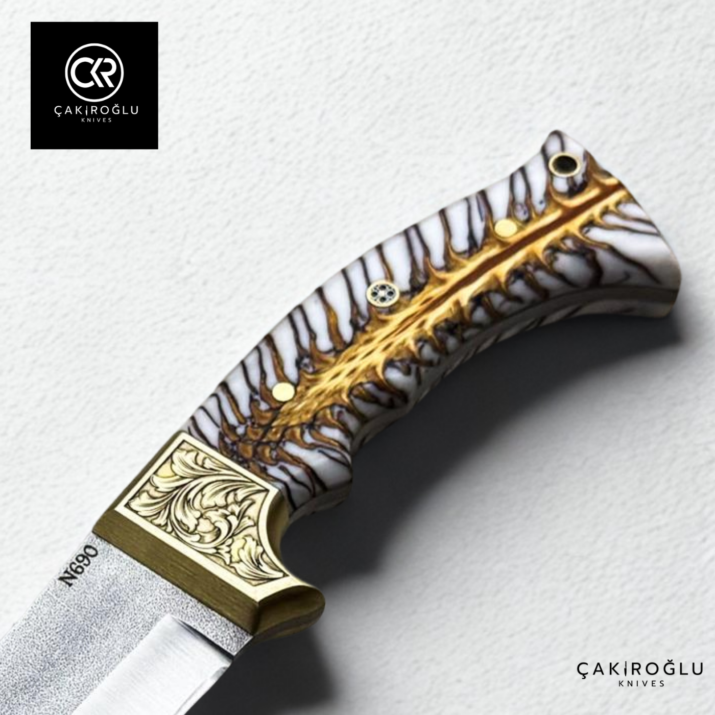 Şehzade - Custom-Made Pine Cone Epoxy Handle Hunting Knife