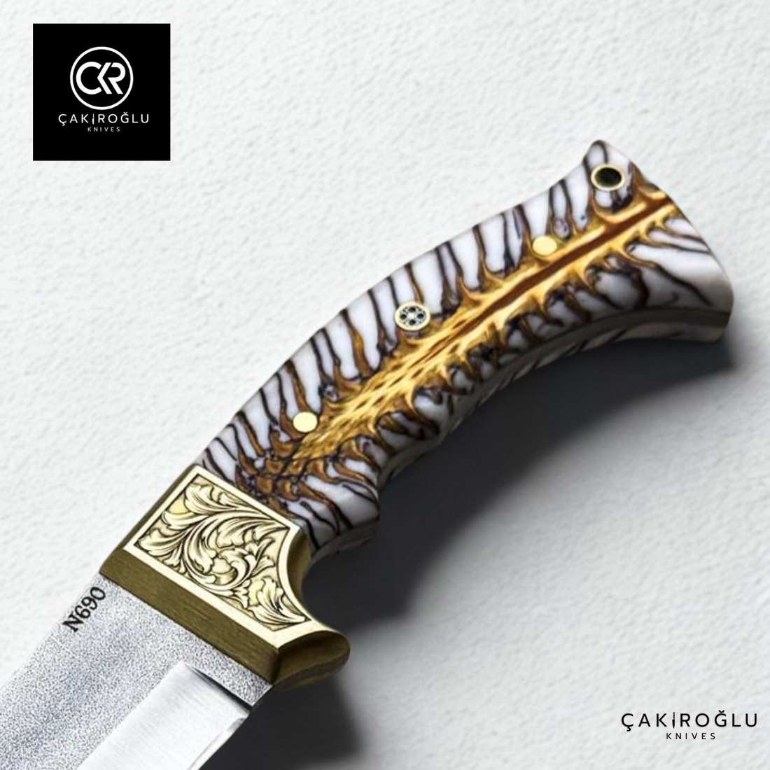 Şehzade - Custom-Made Pine Cone Epoxy Handle Hunting Knife