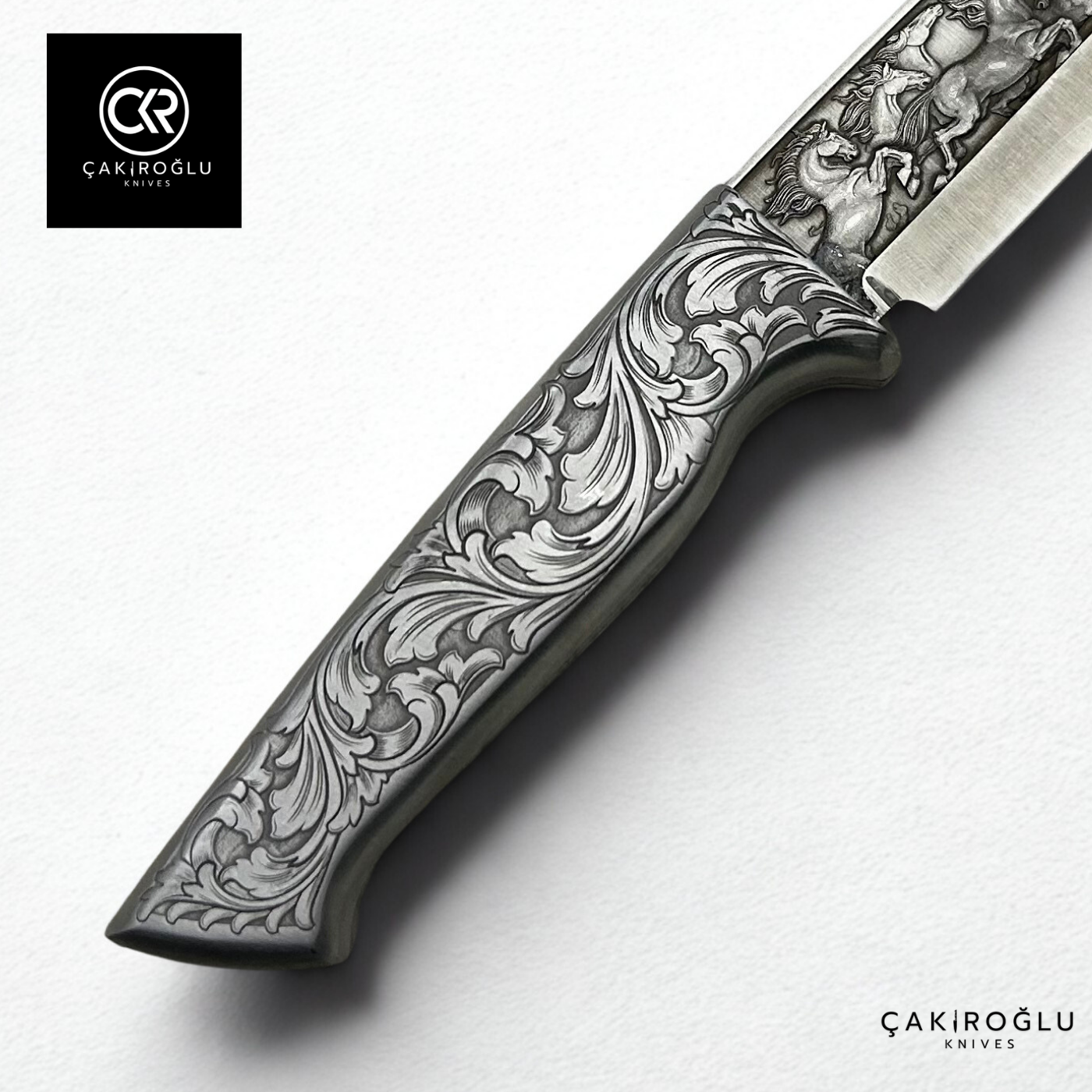 Custom-made Handcrafted 3d Engraved Collection Knife - Engraved Handle