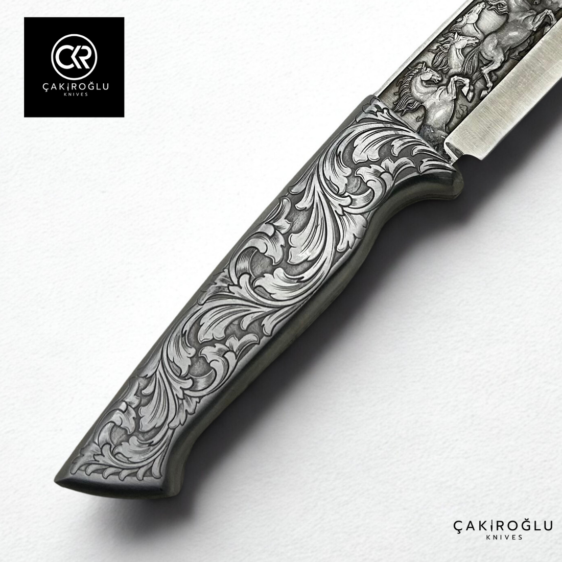 Custom-made Handcrafted 3d Engraved Collection Knife - Engraved Handle