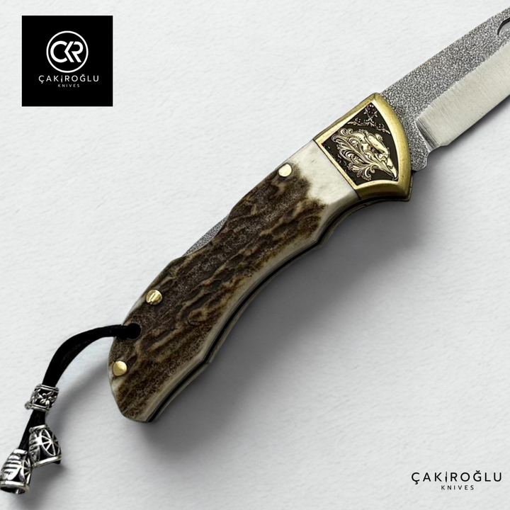 Showy Elite Small Size Handcrafted Custom-made Folding Knife - N690 Böhler Steel & Engraved Apron