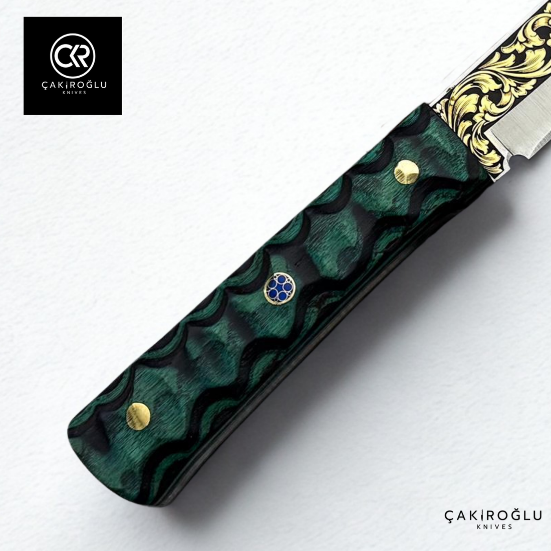 Seiryu Tanto - Limited Collector’s Edition N690 Knife with Gold Engraving & Lamine Handle