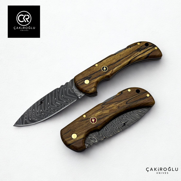 Handcrafted Custom Folding Knife - Damascus Steel