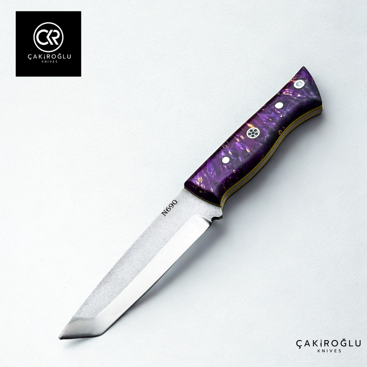 Handcrafted Custom-made Böhler N690 Steel & Stabilized Handle Tanto Model Hunting Knife