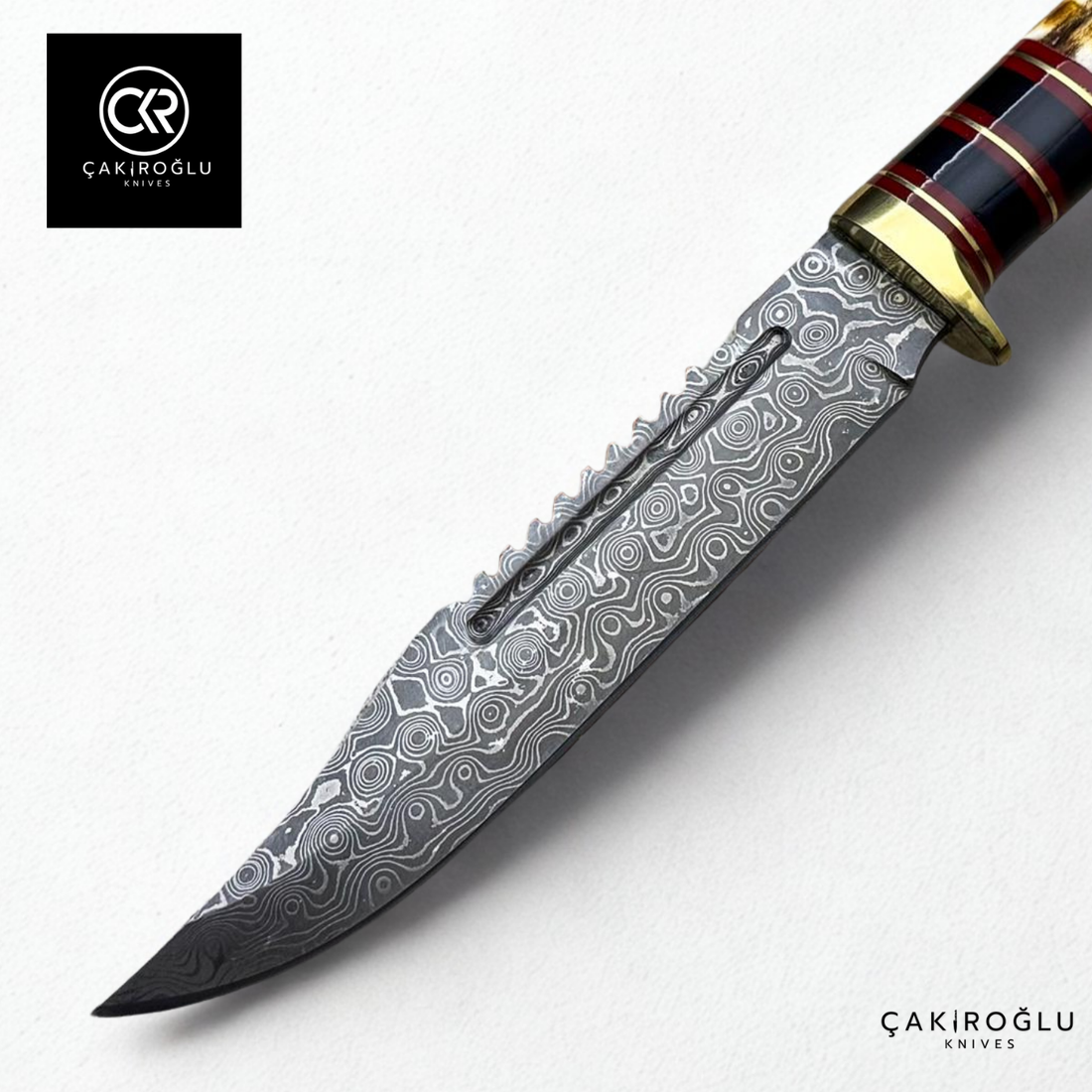 Root Stag - Handcrafted Custom-made Damascus Colletible Bowie Knife