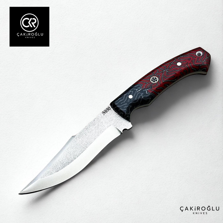 Handcrafted Custom-made Böhler N690 Steel & G-carta Handle Hunting Knife