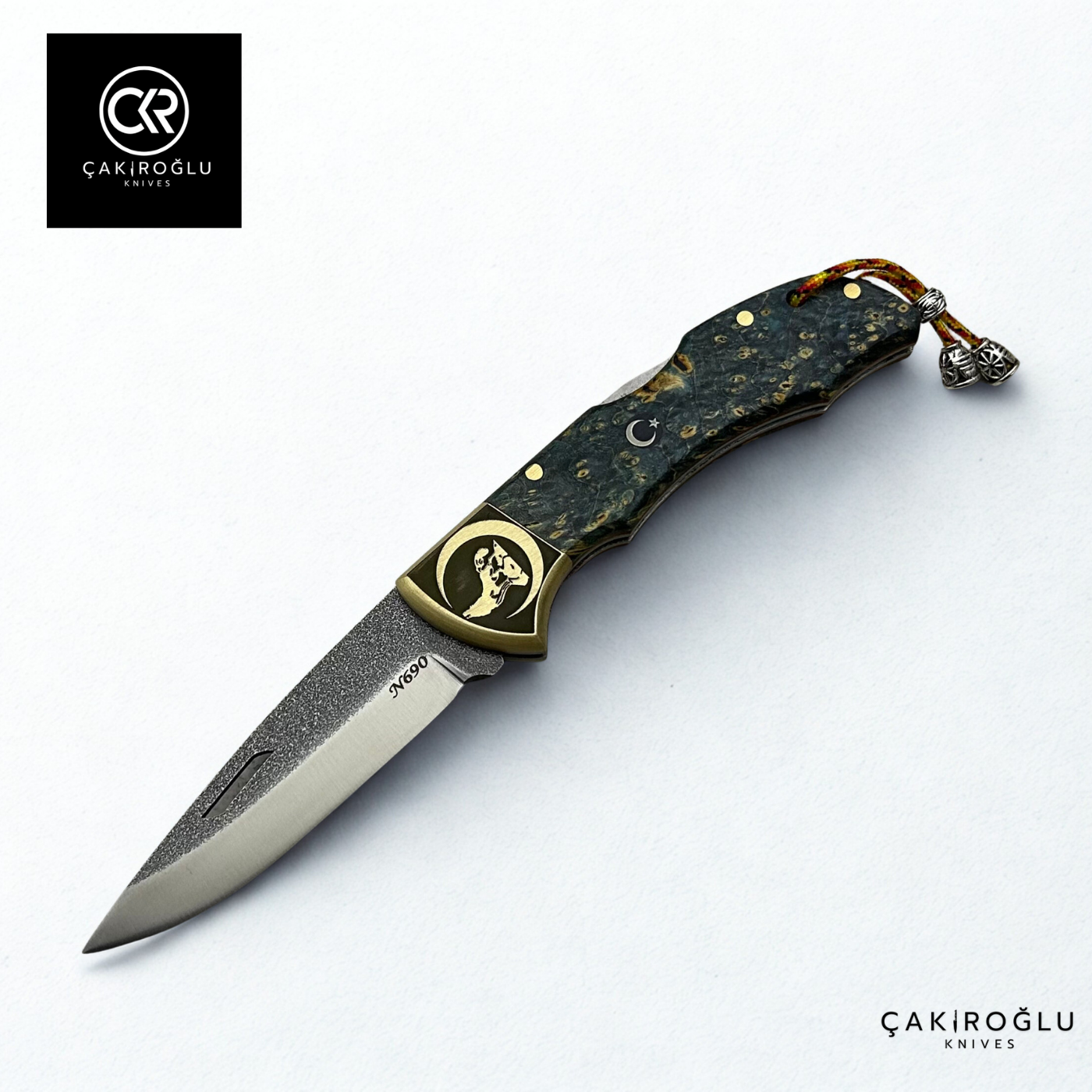 Showy Elite Stabilize Version Handcrafted Custom Folding Knife - Böhler N690 Steel & Engraved Brass Handle