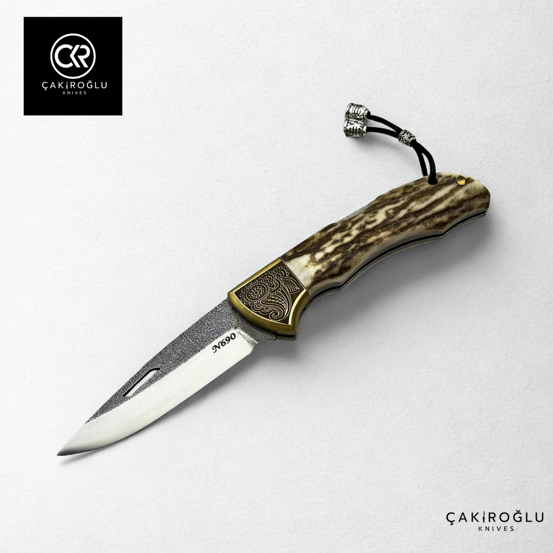 Showy Elite Medium Size Handcrafted Custom-made Folding Knife - N690 Böhler Steel & Engraved Apron