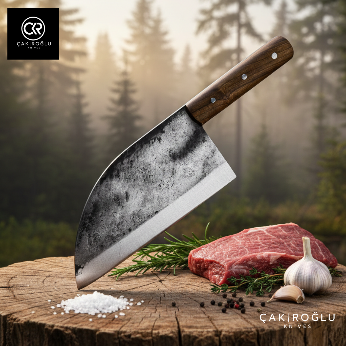 Almazan 110 Handmade Camping Chef Knife - Forged Scissors Steel