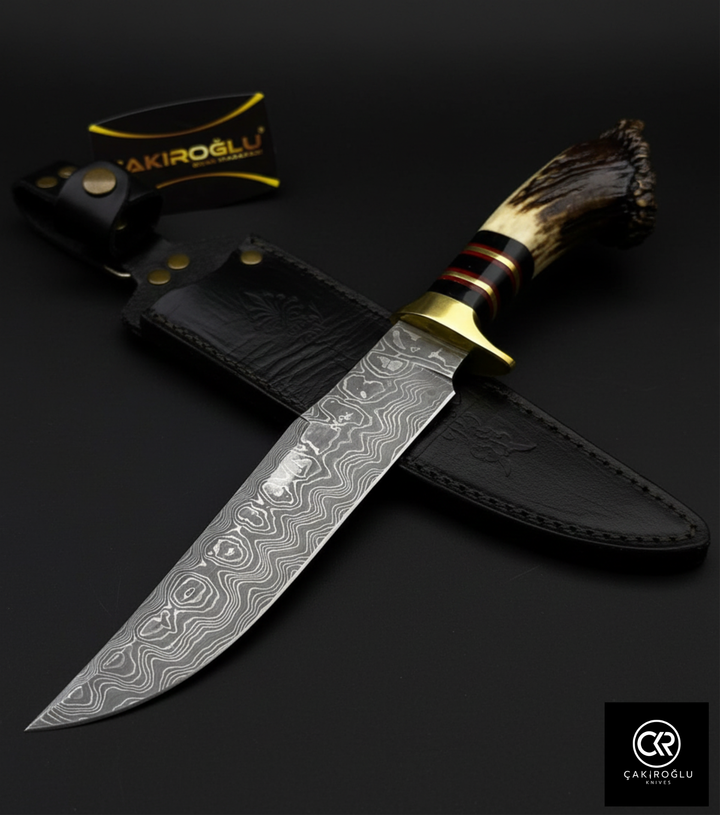 Root Stag - Handcrafted Custom-made Classic Damascus Colletible Knife