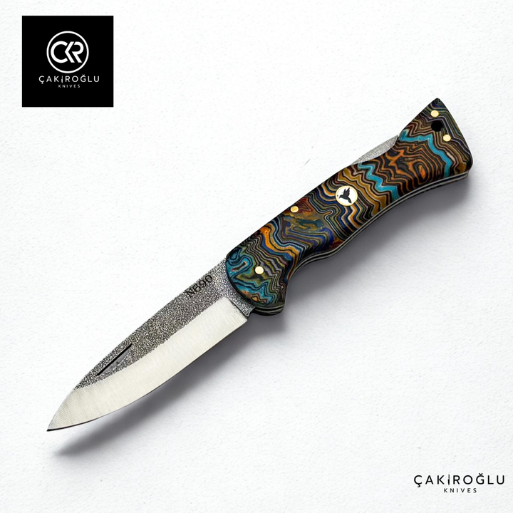 Corvus Flux 506 Handcrafted Folding Knife - N690 Steel & G-carta Handle