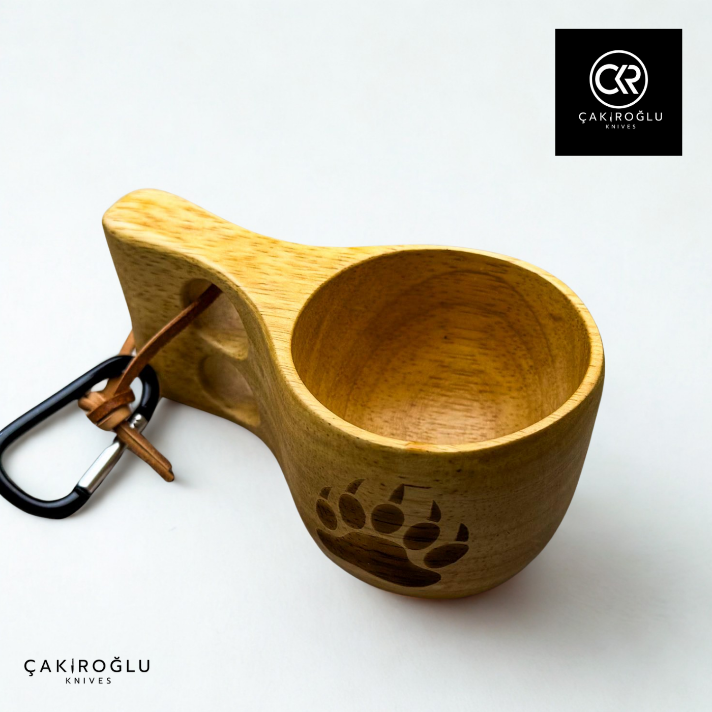 Handcrafted Kuksa Cup - The bear paw engraving