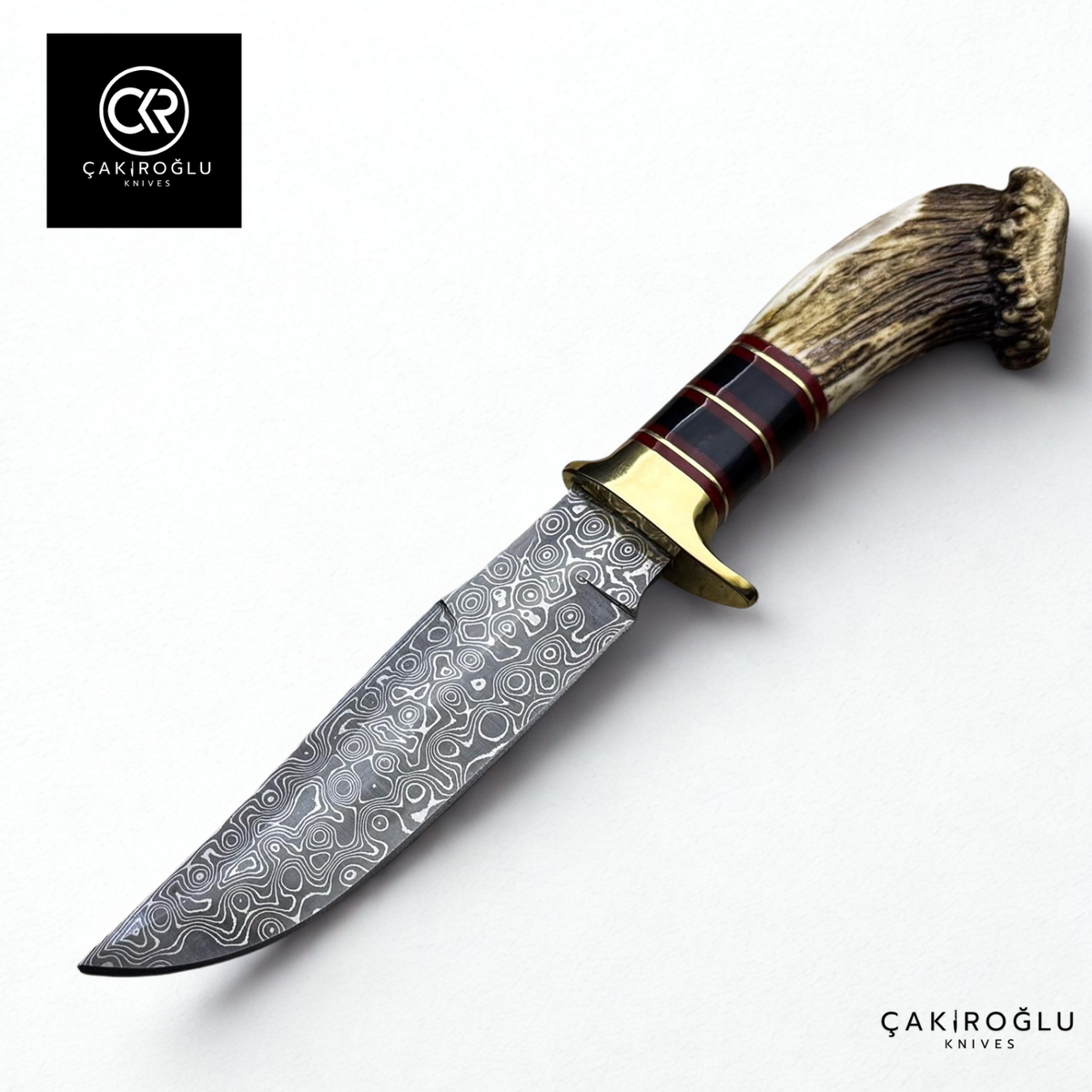 Root Stag - Handcrafted Custom-made Classic Damascus Colletible Knife ...
