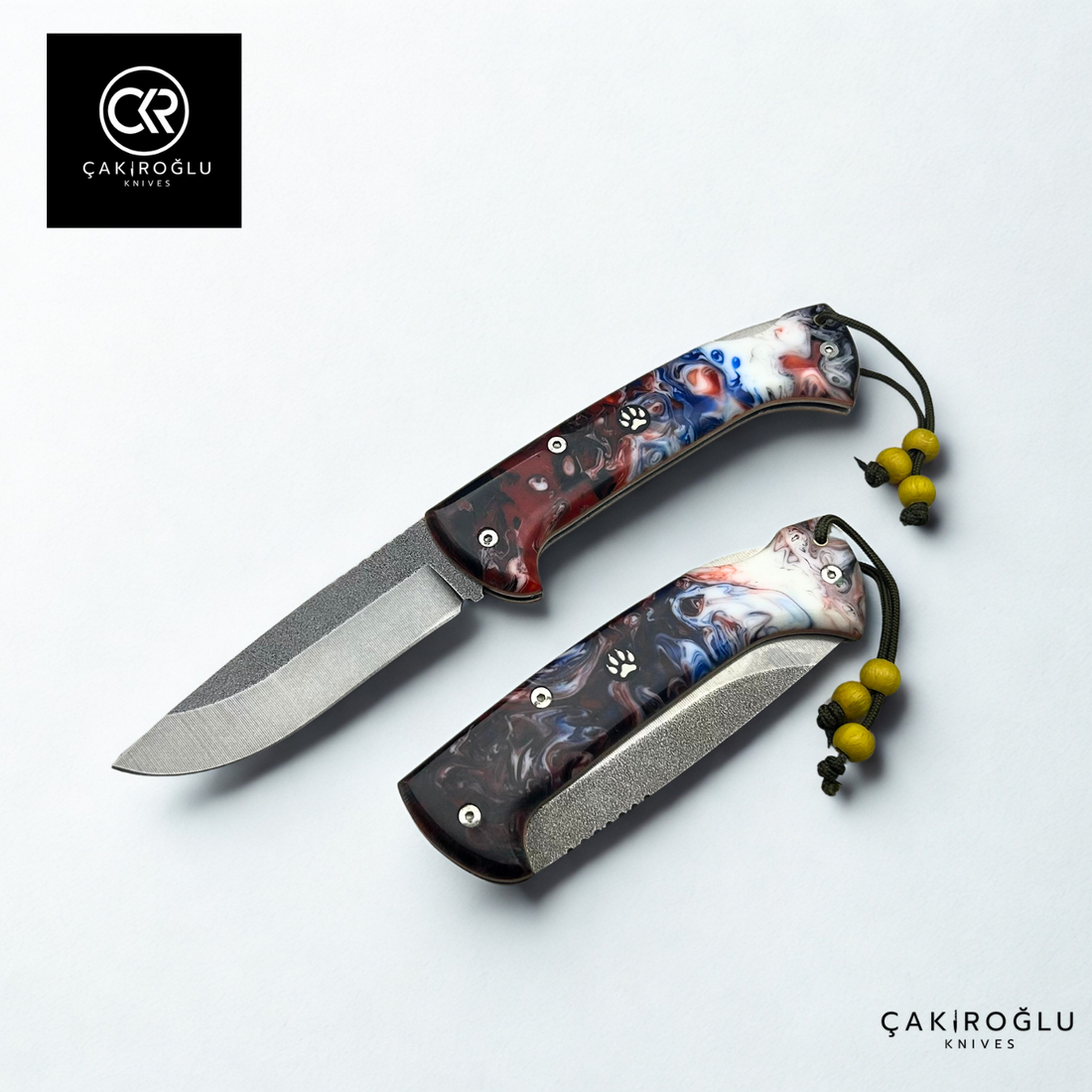 Göxon Altay - Epoxy Amber Handle Handcrafted Knife