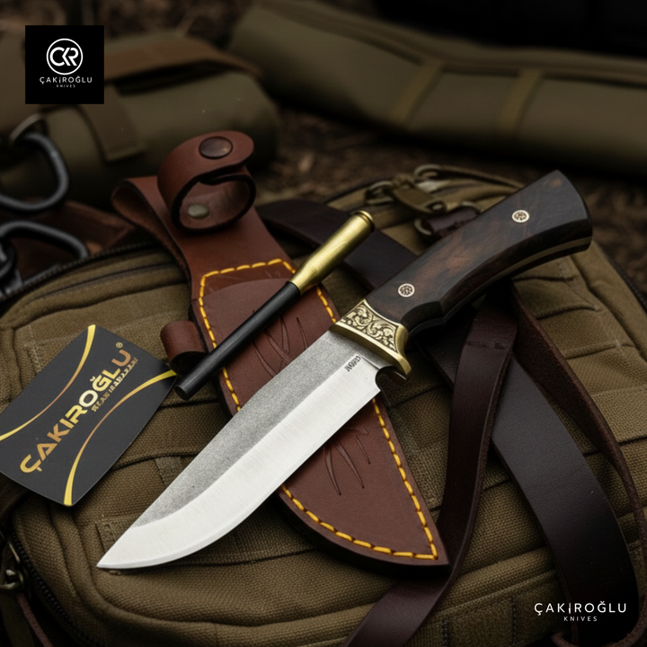 Handcrafted Custom-made Hunting Knife with Magnesium Bar