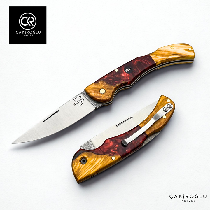 Hayta V1 Venetian Red Handcrafted Pocket Knife