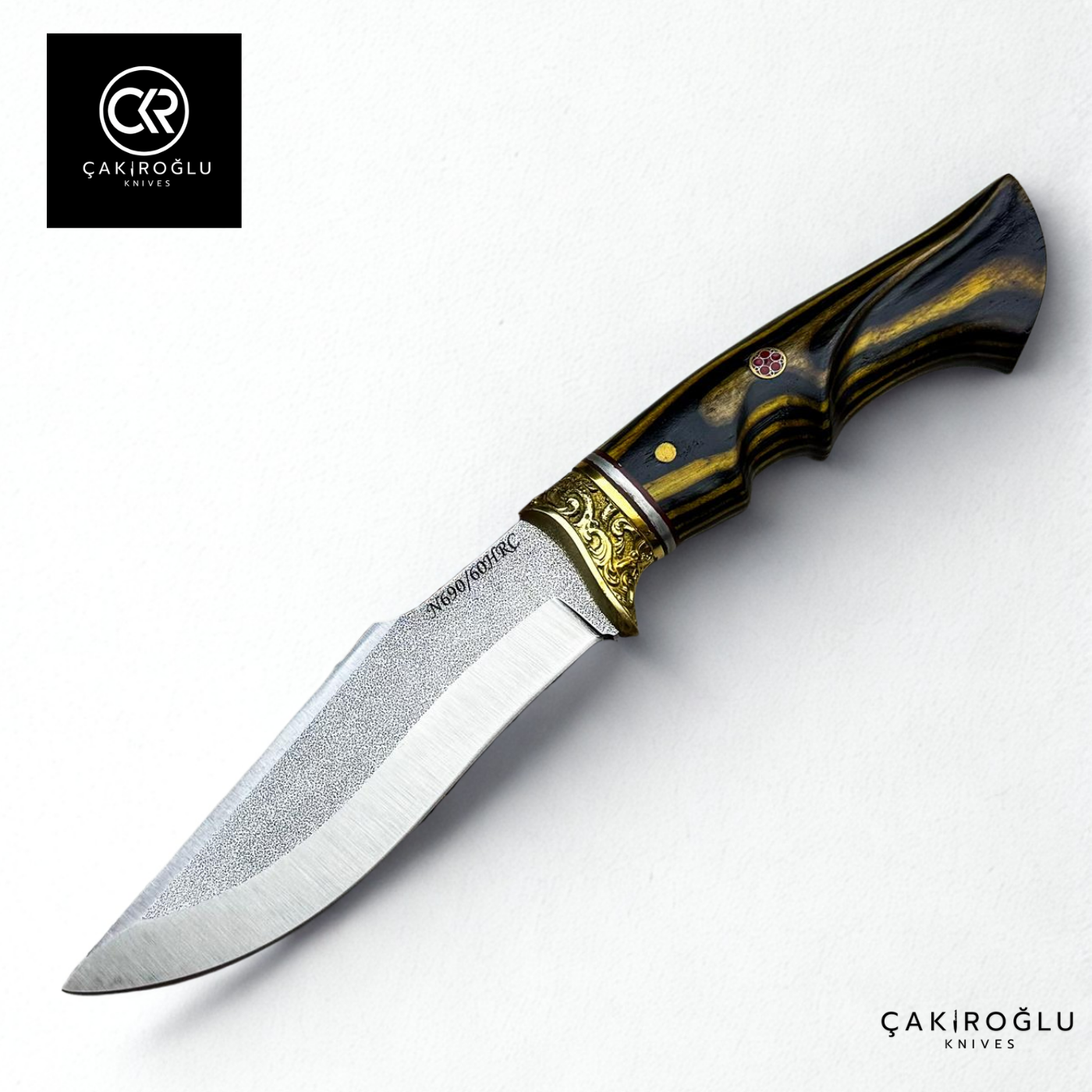 Heritage 296 Golden Viper - Handcrafted Custom N690 Steel Hunting Knife