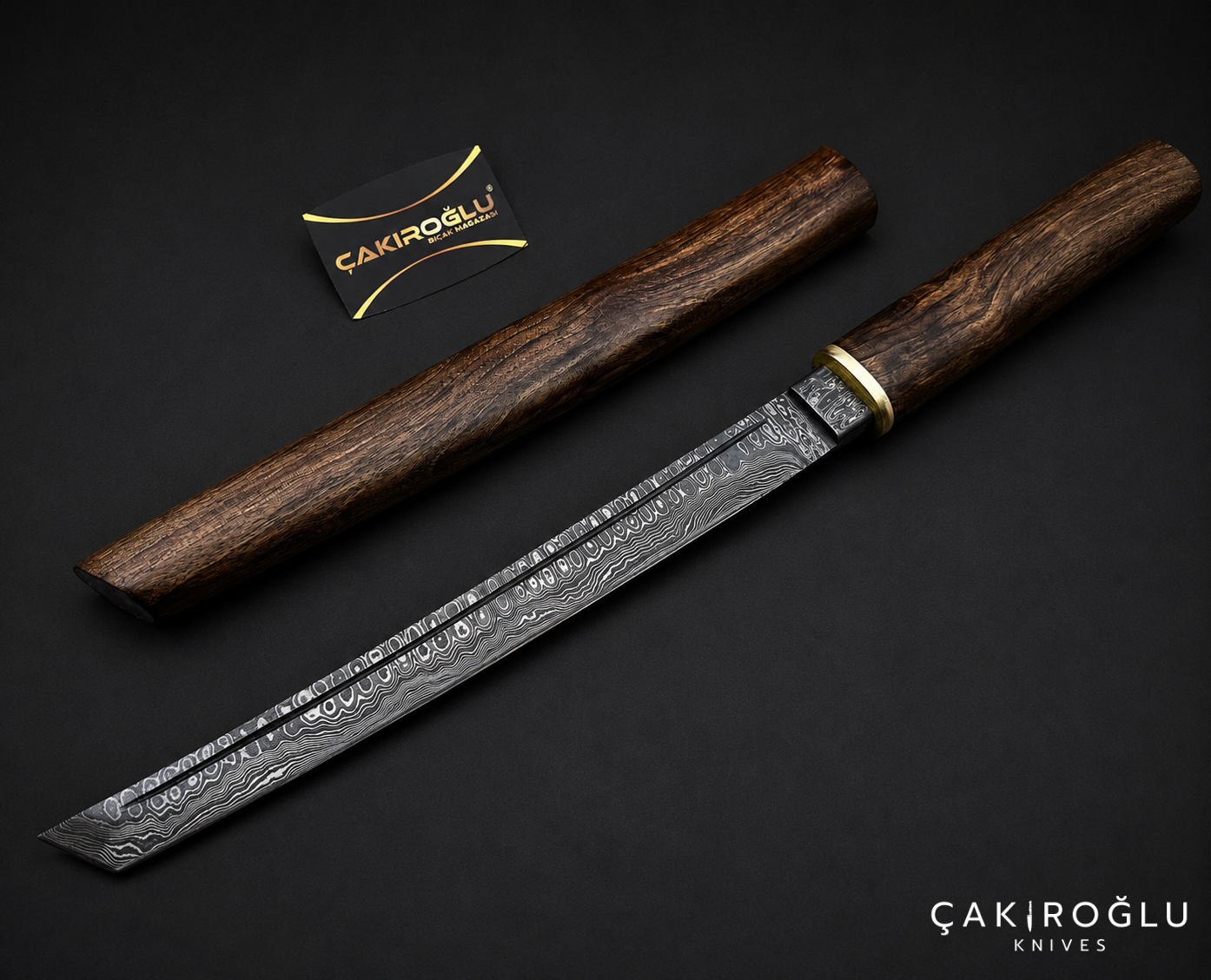 Handmade Damascus Steel Katana: Real Samurai Sword, Wakizashi Sword