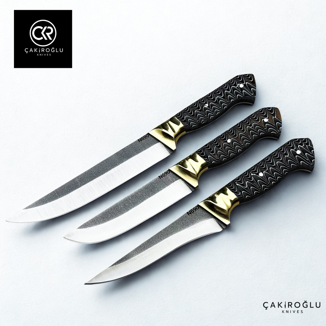 Handcrafted Custom-made VİP Premium 3-Piece Knife Set With Bag