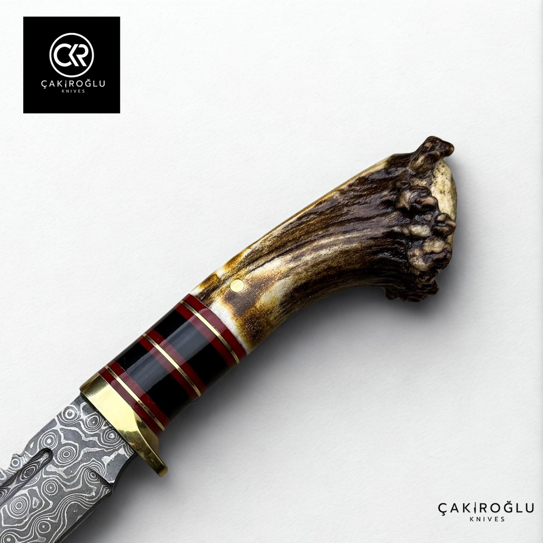 Root Stag - Handcrafted Custom-made Damascus Colletible Bowie Knife