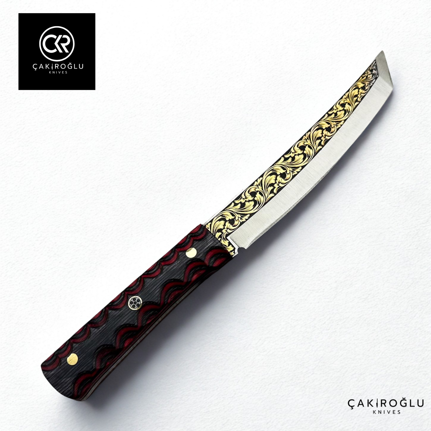 Kaen Tanto - Limited Collector’s Edition N690 Knife with Gold Engraving & Lamine Handle