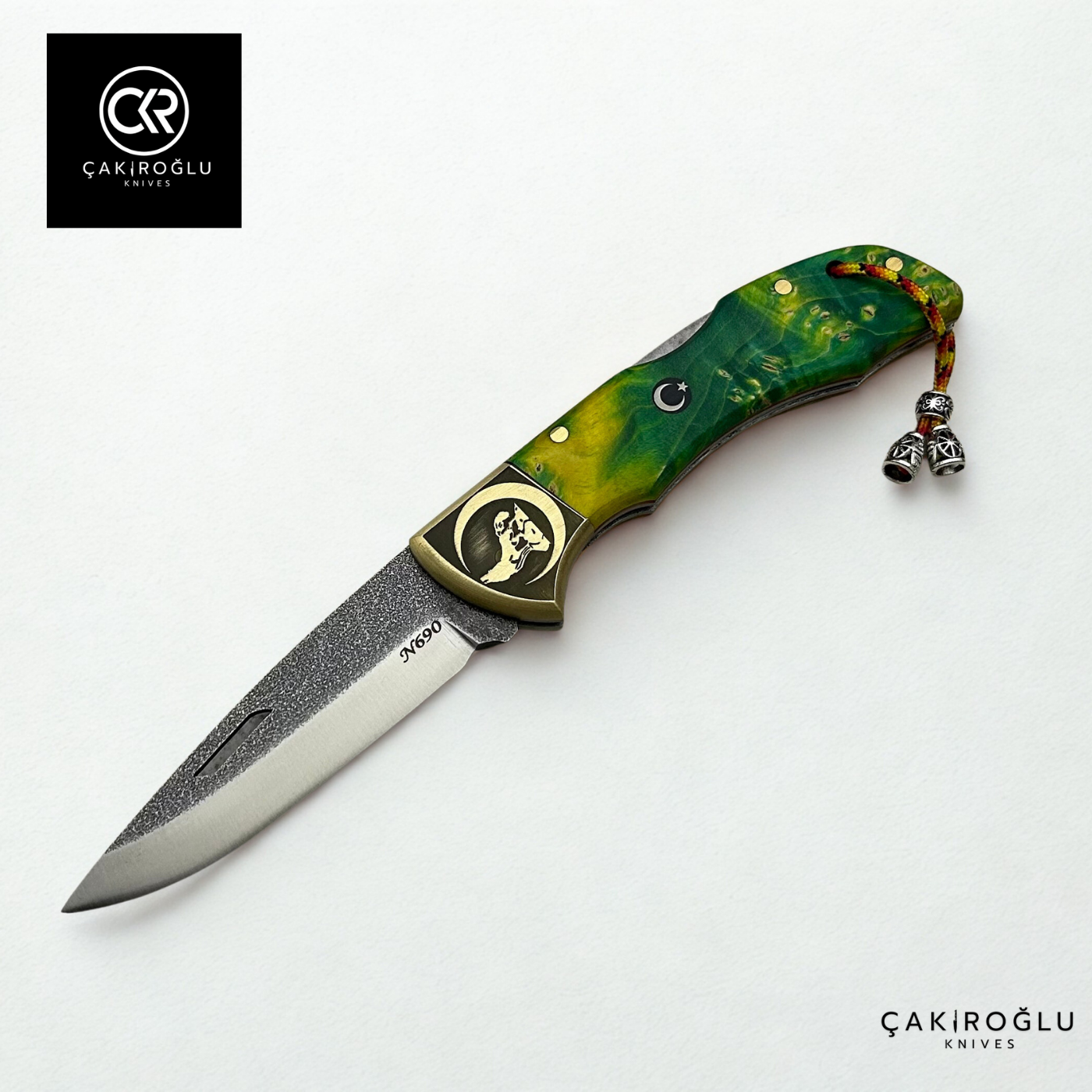 Showy Elite Stabilize Version Handcrafted Custom Folding Knife - Böhler N690 Steel & Engraved Brass Handle