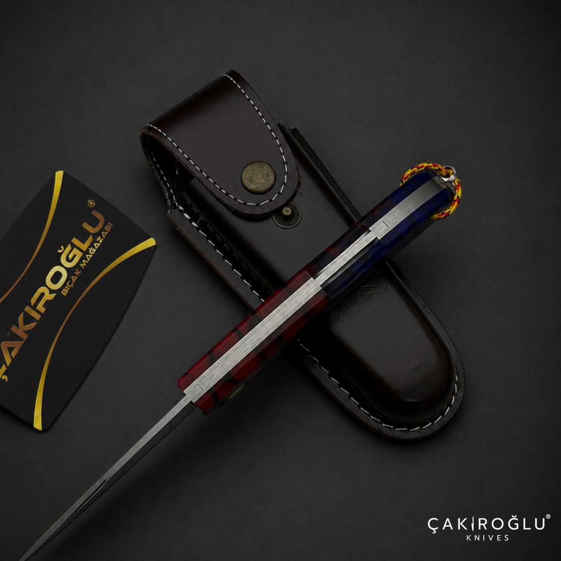 Handmade Honeycomb & Damascus Pocket Knife - Forged Folding Knife