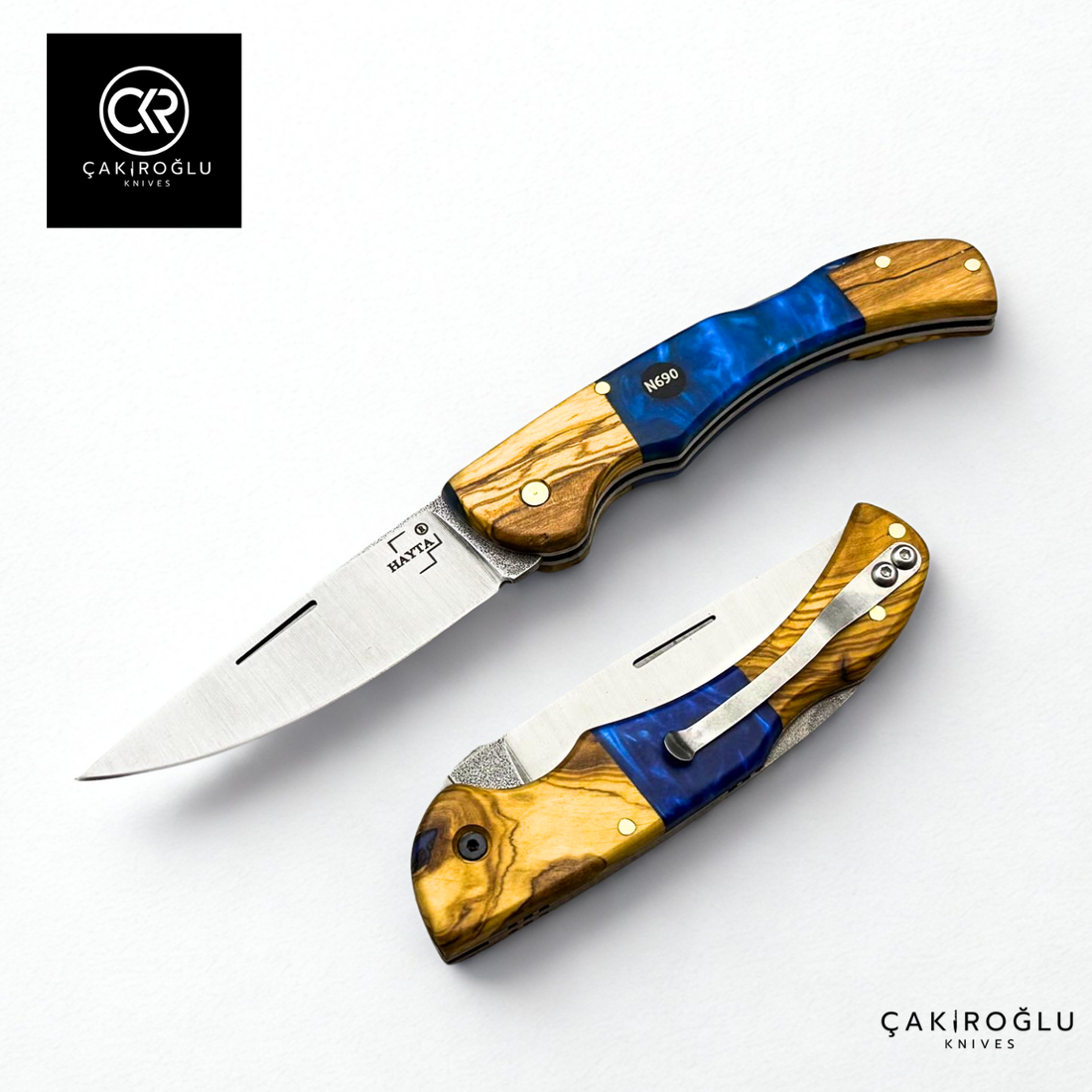 Hayta V1 Ocean Blue Handcrafted Pocket Knife