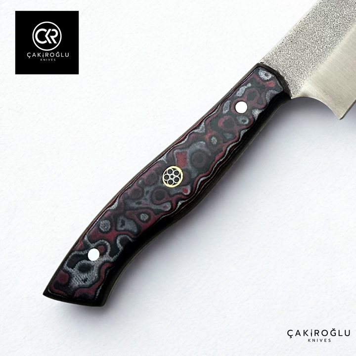 Santoku Model Handcrafted Chef Knife - Böhler N690 Steel & G-carta Handle