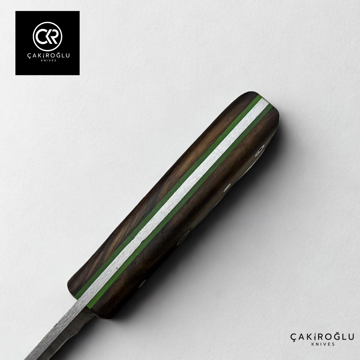 Handcrafted Custom-made Damascus Steel & Root Walnut Handle Tanto Model Hunting Knife