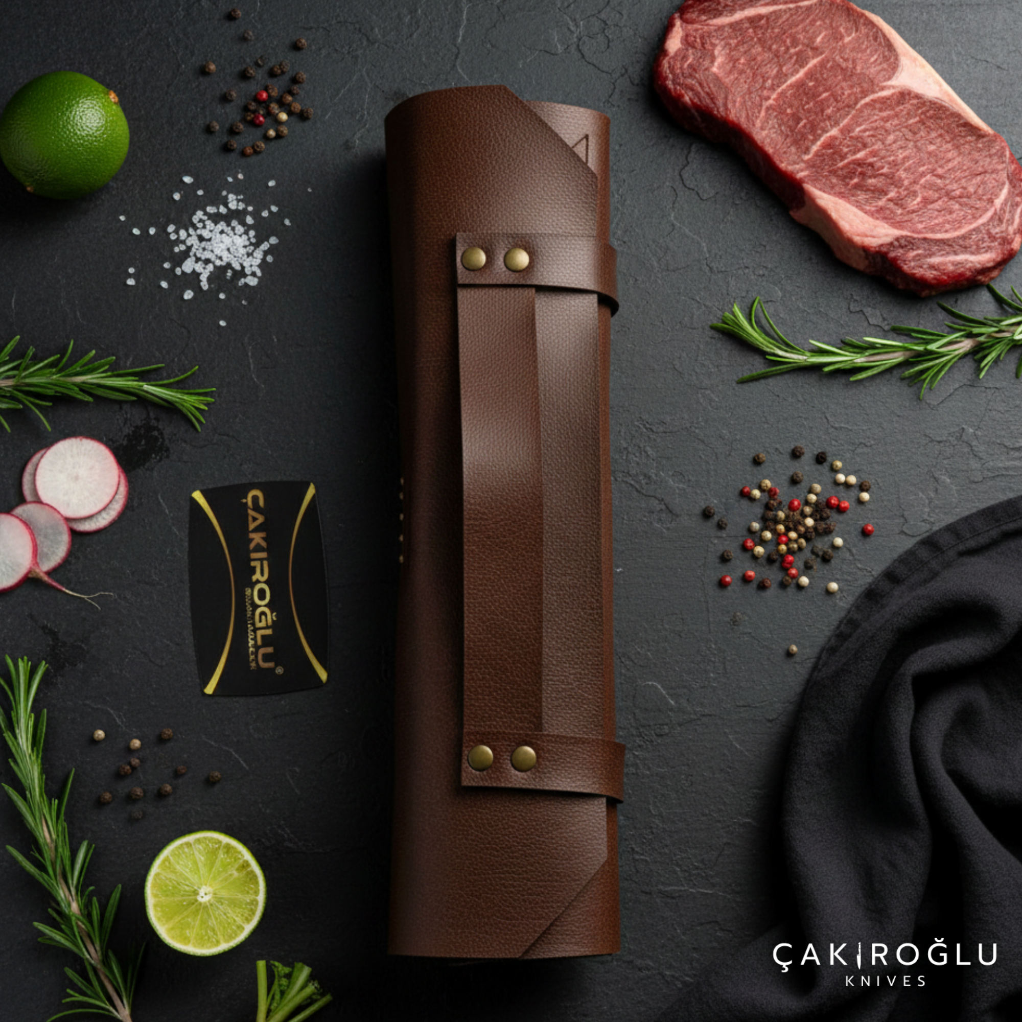 3-Piece N690 Steel Handmade Kitchen Knife Set with Sheath
