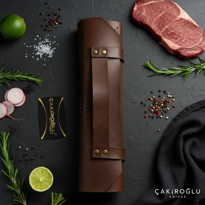3-Piece N690 Steel Handmade Kitchen Knife Set with Sheath