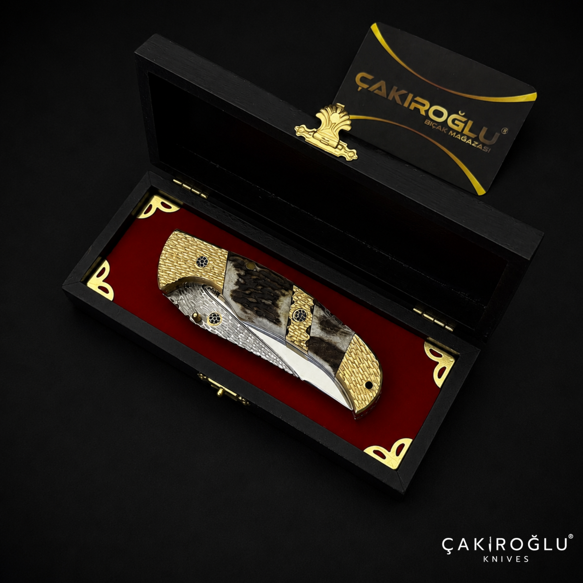 Handmade Custom N690 Pocket Knife, Deer Antler Folding Knife, Limited Edition