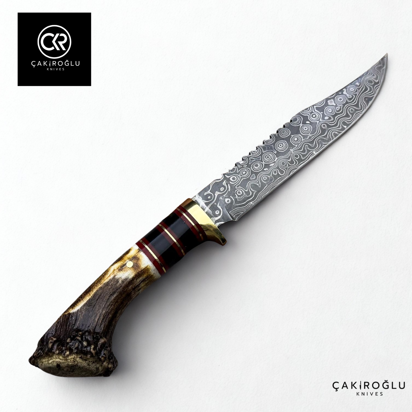 Root Stag - Handcrafted Custom-made Damascus Colletible Bowie Knife