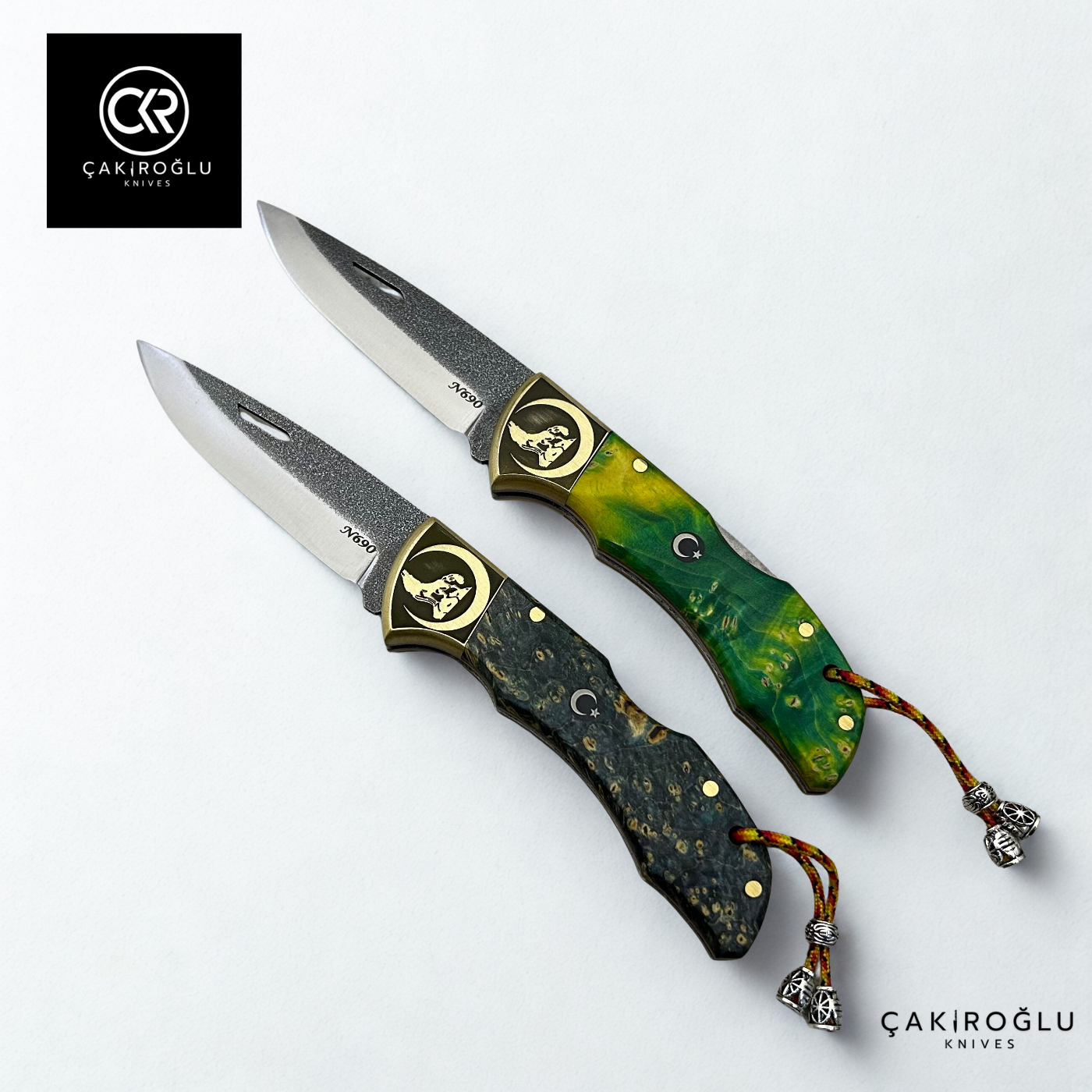 Showy Elite Stabilize Version Handcrafted Custom Folding Knife - Böhler N690 Steel & Engraved Brass Handle