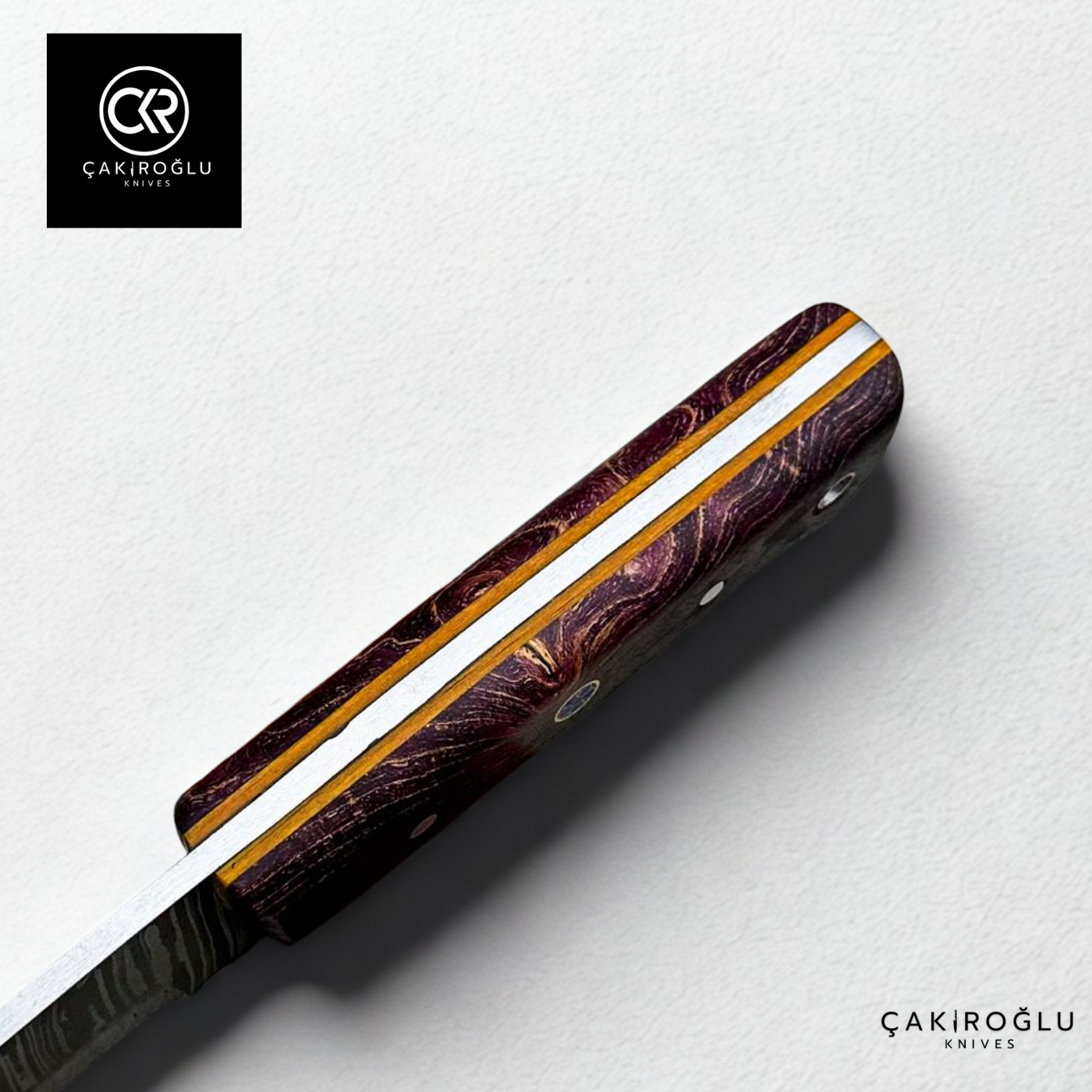 Handcrafted Custom-made Damascus Steel & Stabilized Handle Hunting Knife