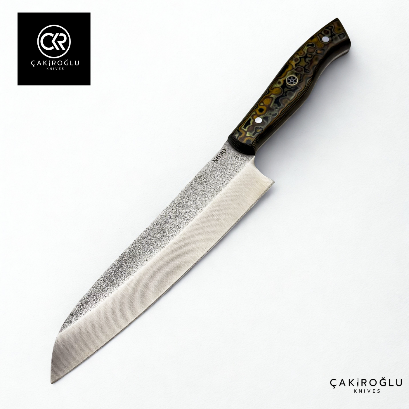 Santoku Model Handcrafted Chef Knife - Böhler N690 Steel & G-carta Handle