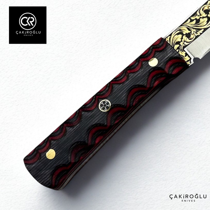 Kaen Tanto - Limited Collector’s Edition N690 Knife with Gold Engraving & Lamine Handle