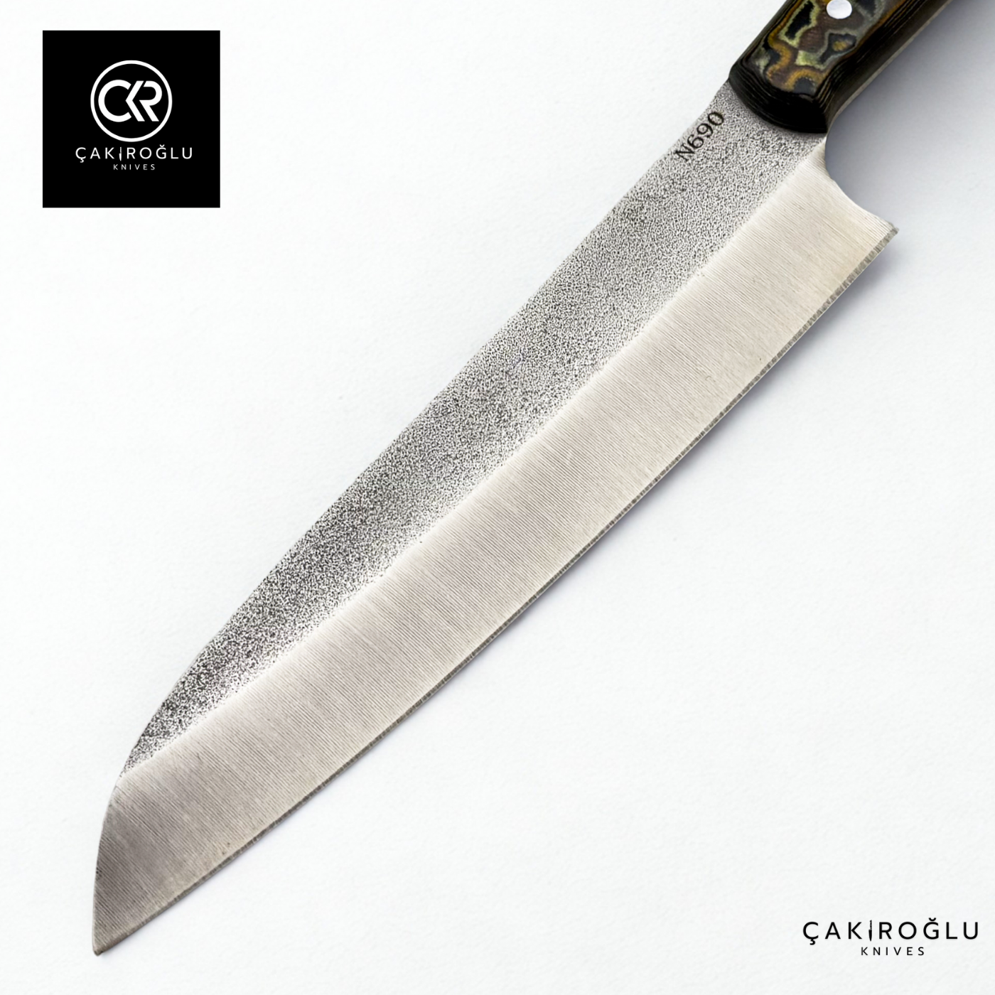 Santoku Model Handcrafted Chef Knife - Böhler N690 Steel & G-carta Handle