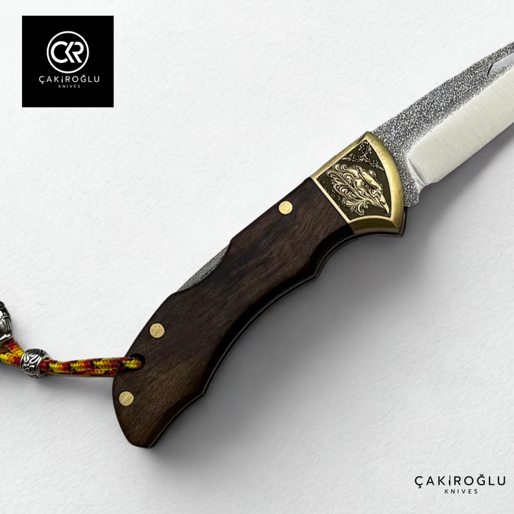 Showy Elite Small Size Handcrafted Custom Folding Knife - N690 Böhler Steel & Engraved Brass Apron