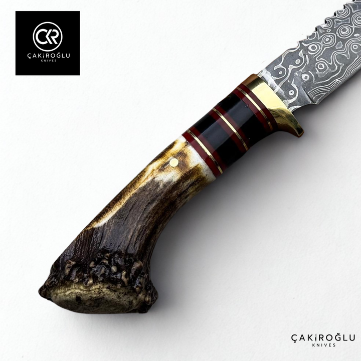 Root Stag - Handcrafted Custom-made Damascus Colletible Bowie Knife