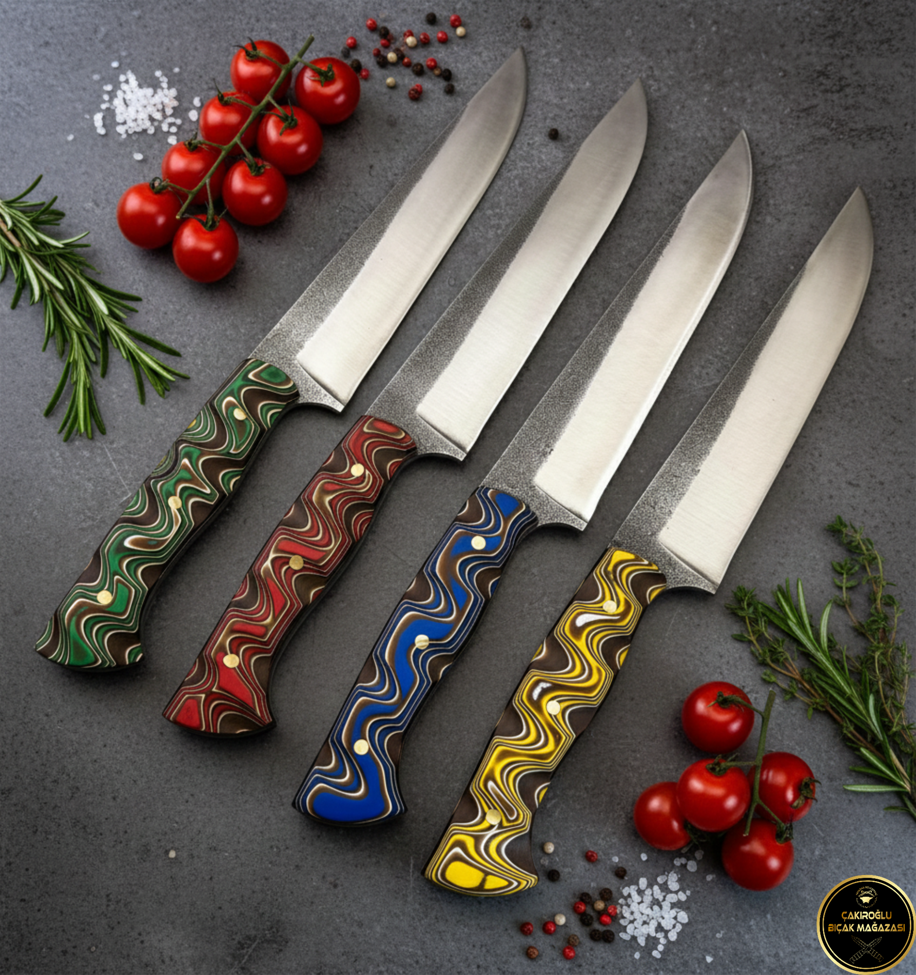 Handmade N690 Steel Sacrifice, Kitchen Knife - Verzalit Handle