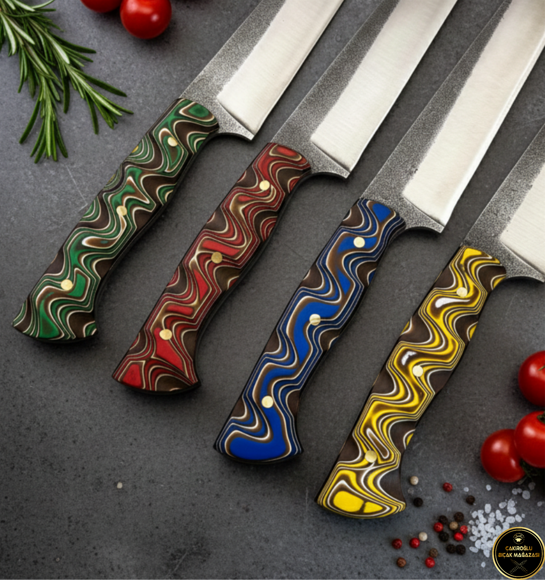 Handmade N690 Steel Sacrifice, Kitchen Knife - Verzalit Handle