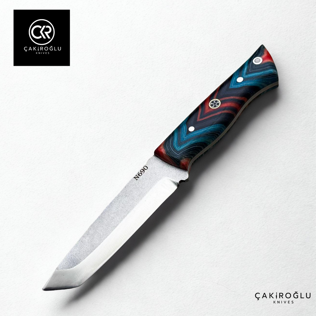 Handcrafted Custom-made Böhler N690 Steel & Stabilized Handle Tanto Model Hunting Knife