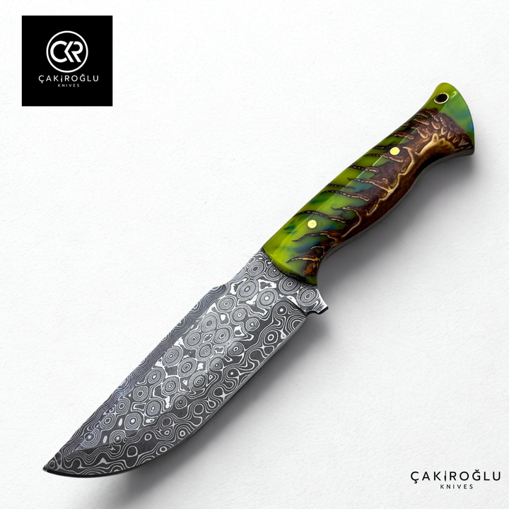 327 Mountaineer Pine Cone - Limited Edition Handcrafted Custom-made Damascus Knife