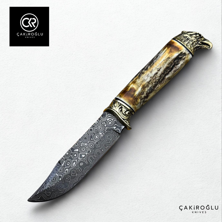 Eagle Spirit - Handcrafted Custom-made Damascus Steel Colletible Hunting Knife