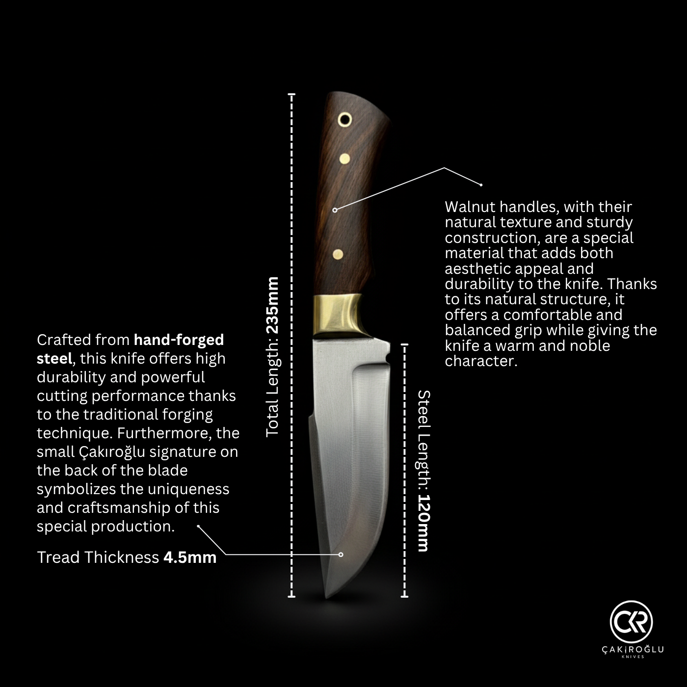 Çakıroğlu Ares - Completely Original Hand-Forged Custom Hunting Knife