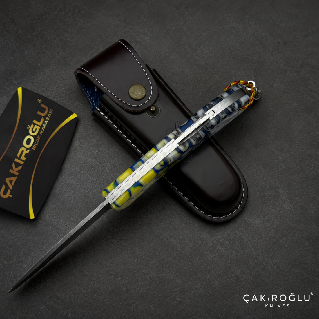 Handmade Honeycomb & Damascus Pocket Knife - Forged Folding Knife
