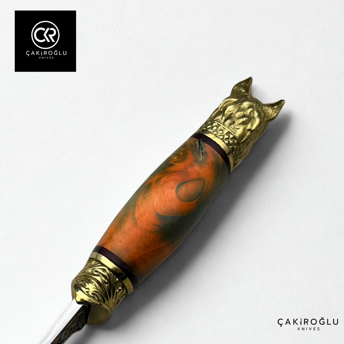 Wolf Spirit - Gold Embroidered Collectible Hunting Knife